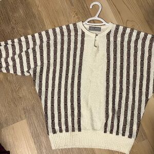 Vintage knit sweater with silver threads